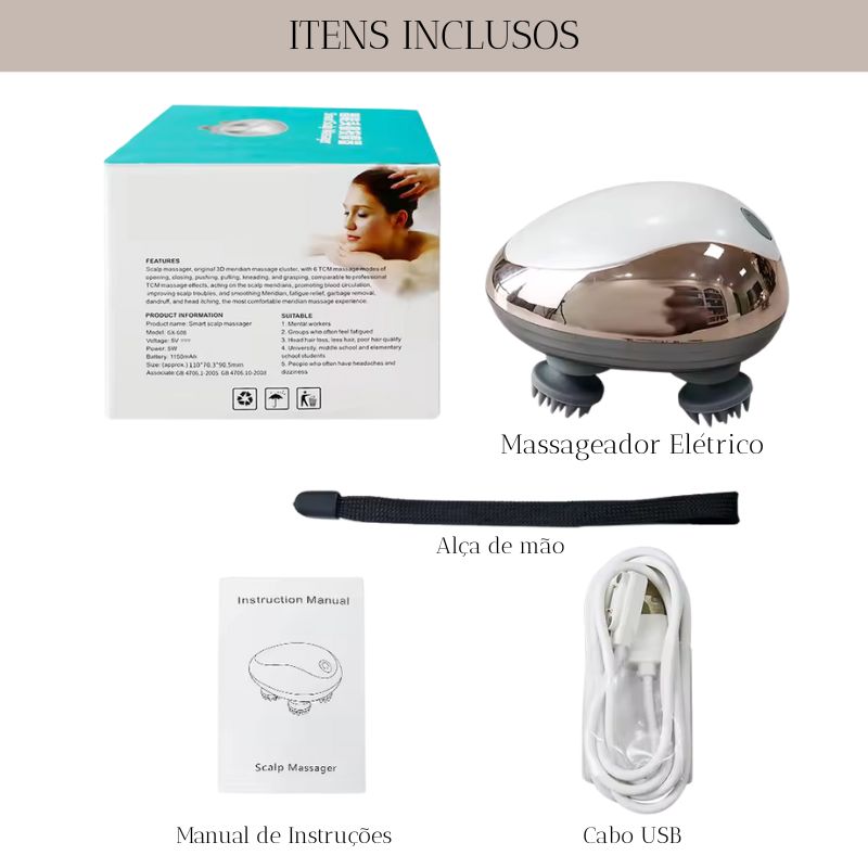 Relax Head | Massageador Elétrico Para Couro Cabeludo
